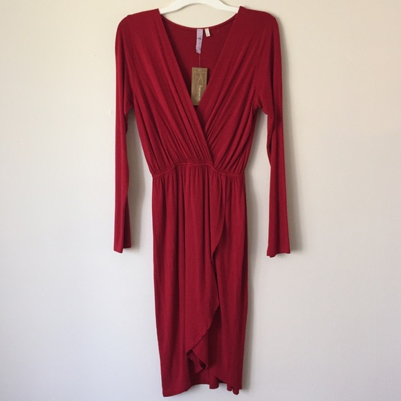 Francescas Collection Red Wrap Dress