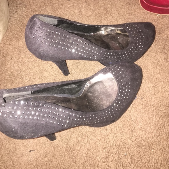 Black and silver heels