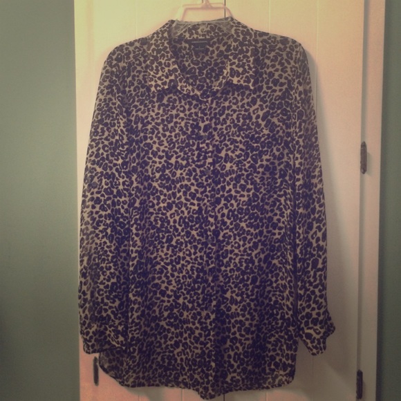 Leopard print button down blouse. Wardrobe staple!