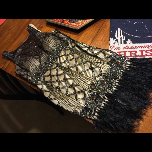 Sue Wong beaded Gatsby dress