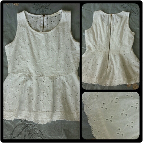 White Peplum Top