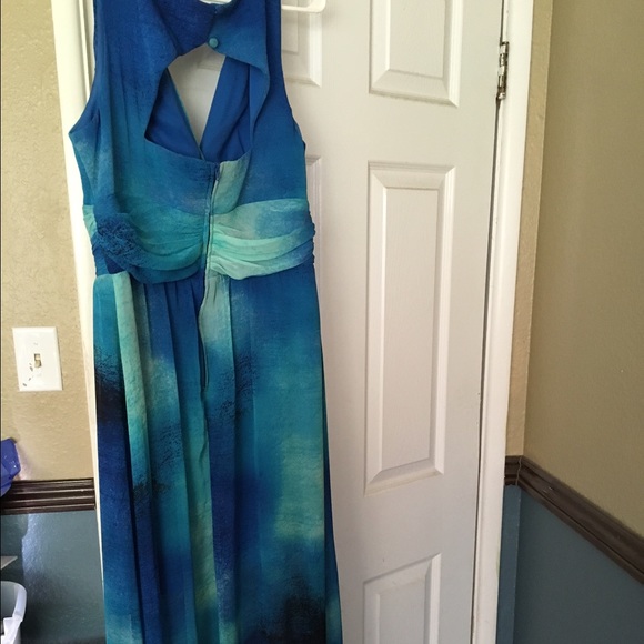 Ocean water color maxi dress