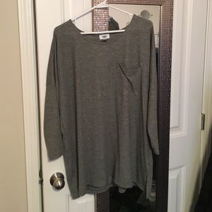 grey-olive 3/4 sleeve top