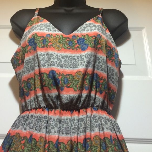 Multicolored v neck dress - Picture 4 of 4