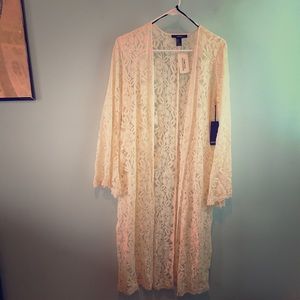 Bell sleeve lace cover up