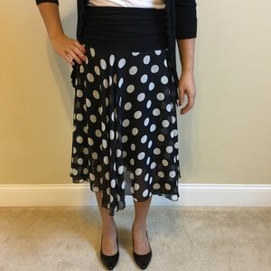 Black and white polka dot skirt