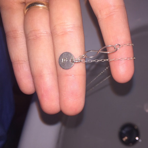 sterling silver e and infinity necklace