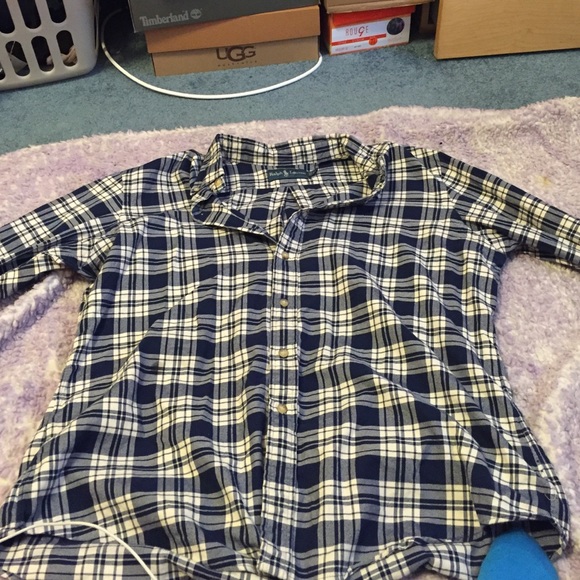 Men's long sleeve plaid shirt