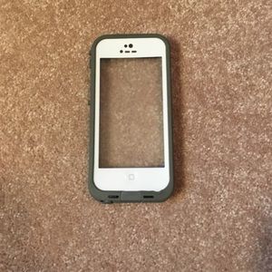 White and grey life proof case for iPhone 5c