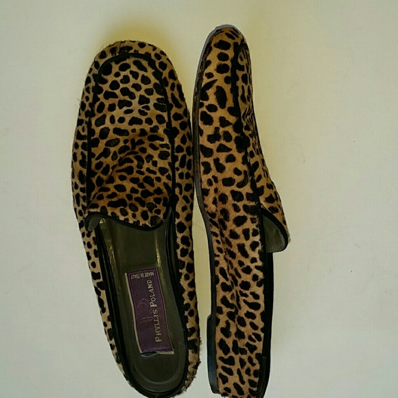 Phyllis Poland Leopard Slides.