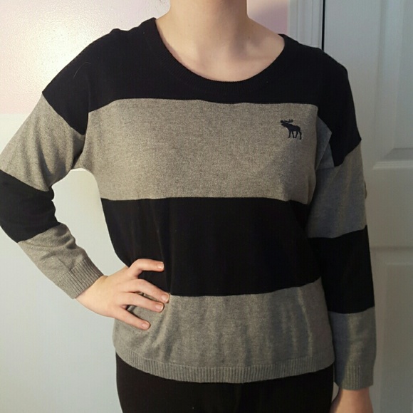 Abercrombie Striped Keyhole Sweater