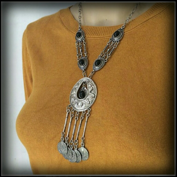 FREE EARRINFS WITH BOHEMIAN BOHO TRIBAL NECKLACE - Picture 2 of 3