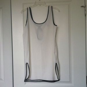 Transparent Flowy White Top with Black Edges