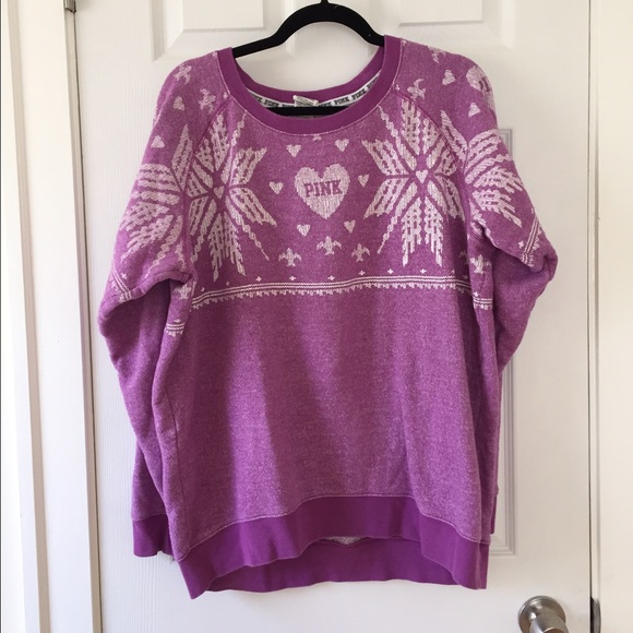Victoria Secret Pink Boyfriend Snowflake Sweater - Picture 1 of 4
