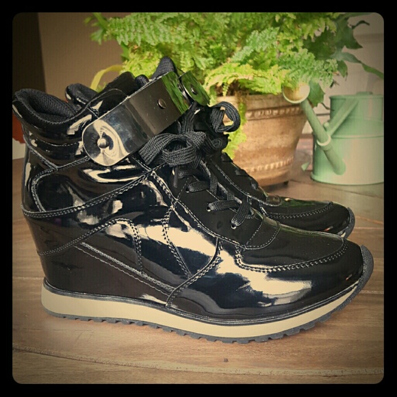 Black Wedge Sneaker