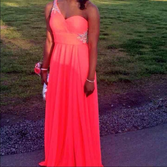 Neon coral dress