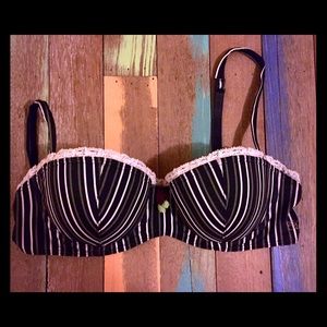 Pinstripe balconette style bra