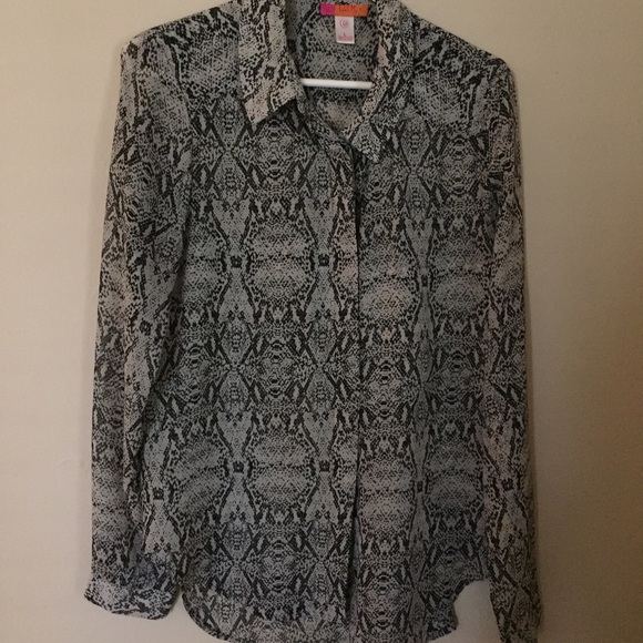 Snakeskin Print Button Down
