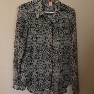 Snakeskin Print Button Down
