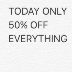 MY ENTIRE CLOSET IS HALF OFF TODAY ONLY! ❣