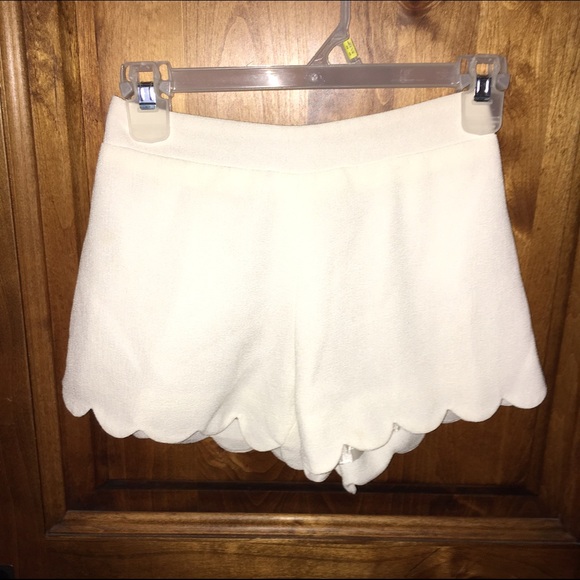 Necessary clothing white scalloped shorts