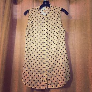 J.Crew polka dot sleeveless button down!