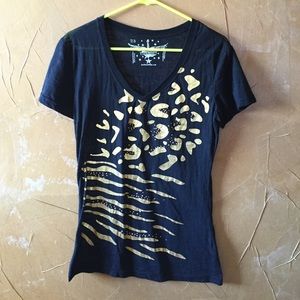 Rock and roll cowgirl V-neck Tee