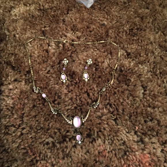 Matching necklace and earrings.