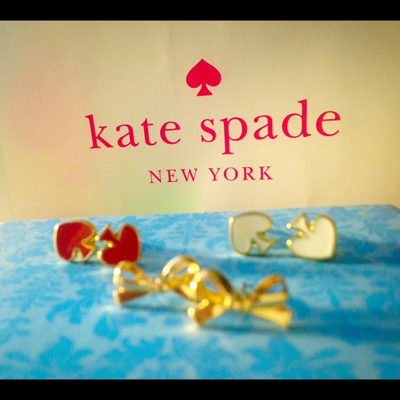 ♠️Kate Spade♠️ Spade earrings, white!