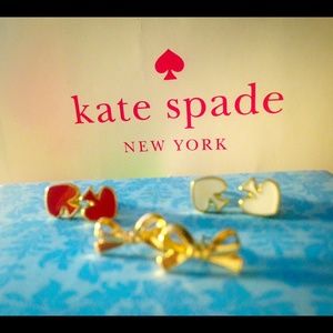 ♠️Kate Spade♠️ Spade earrings, white!