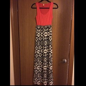 Pink, black, & white, Maxi Dress