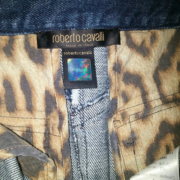 Roberto Cavalli Denim/Leather Skirt - Picture 3 of 4