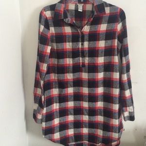 Blue and red plaid tunic