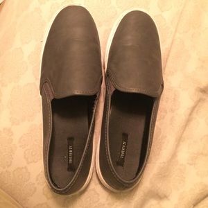 Gray slip on shoes