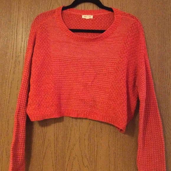 Silence + Noise, Orange Sweater Crop Top