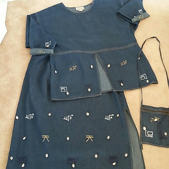 Black Metal Dresses & Skirts - Heritage denim skirt set