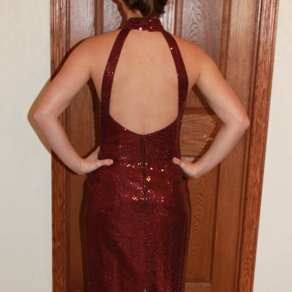 Formal gown; all sequins; beautiful burgundy color - Picture 2 of 4