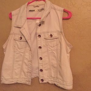 White jean vest