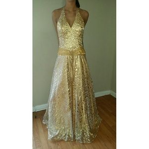 Gold prom/ pageant dress