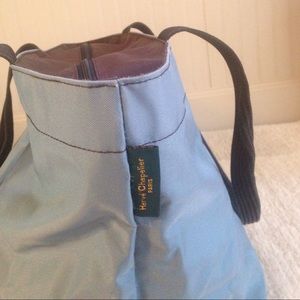 Hervé Chapelier L Nylon Tote Blue Brown