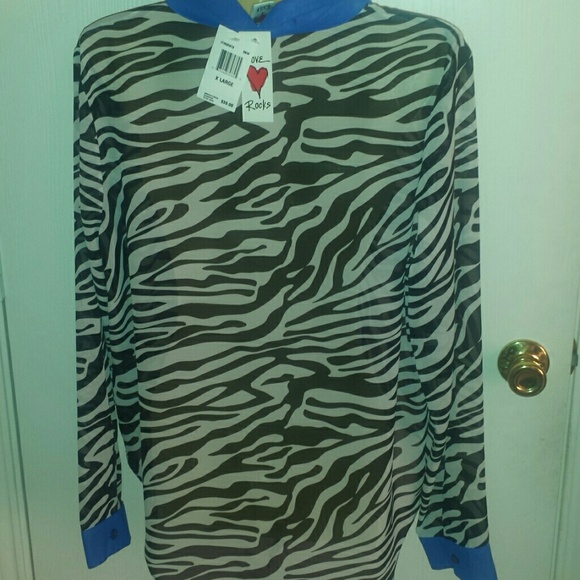 Chic Zebra - printed top with Blue collar - Picture 2 of 3