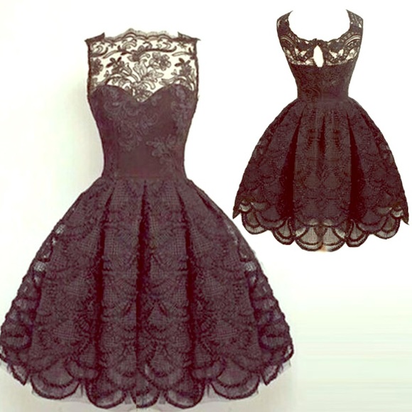 Black full lace dress