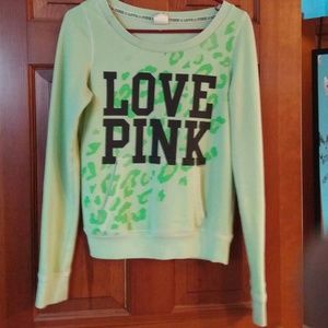 VS Pink Lime green cheetah sweater