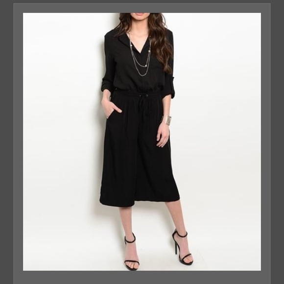 Black Culotte Jumpsuit