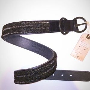 All Saints black metal Gitana belt NWT