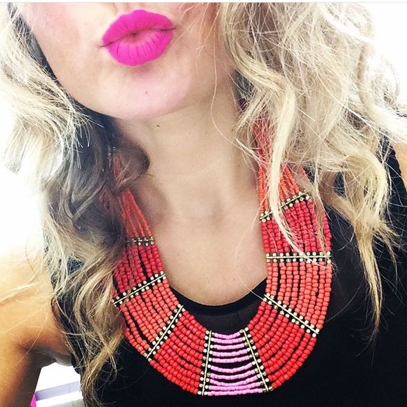 Orange Pink Red Necklace