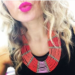 Orange Pink Red Necklace