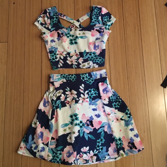 2 piece floral dress