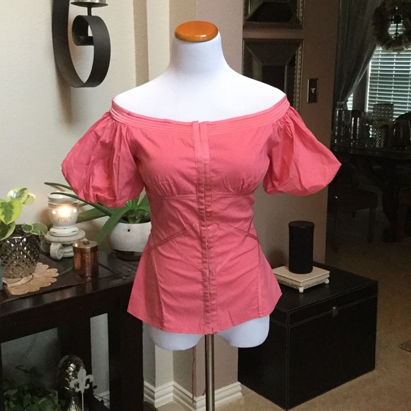 Bebe off shoulder corset blouse