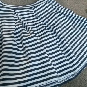 Gray and Creme Stripped Skirt
